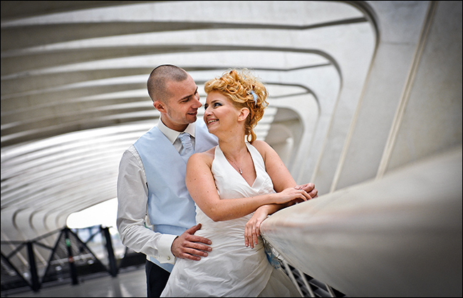 Photo de mariage à l'aéroport de Lyon