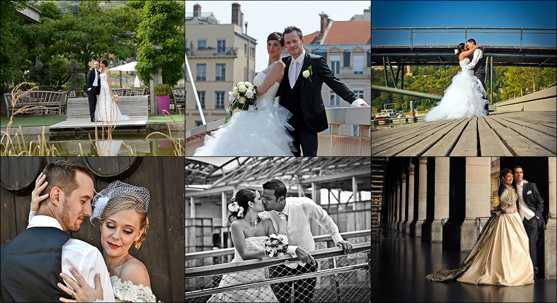 Photo de mariage quais et ville de Lyon